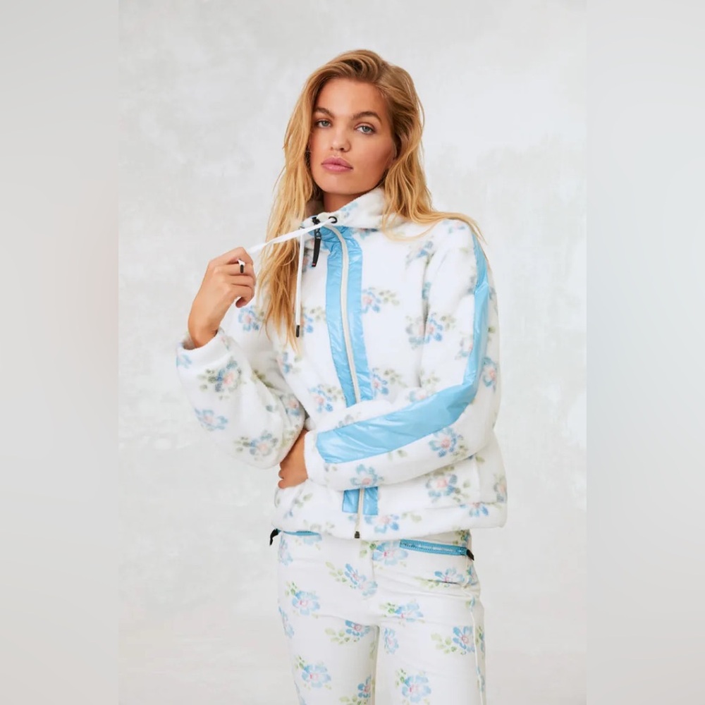 LoveShackFancy White and Blue Ski Jacket